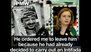 Suha Arafat forteller at Yasser Arafat planla intifadaen. (PA TV)