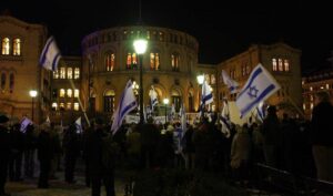 Fra støttemarkeringen for Israel utenfor Stortinget 8. januar 2009. (Illustrasjonsfoto: Odd Østtveit)