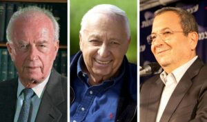 Yitzhak Rabin (f.v.), Ariel Sharon og Ehud Barak brukte sine prestasjoner i forsvarsstyrkene som springbrett til å vinne politiske toppstillinger. Når Barak har valgt å trekke seg ut av politikken, ser det ut til at generalenes tid i israelsk politikk er over.