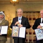 Yitzhak Rabin Shimon Peres Yasser Arafat Nobelprisen Fredsprisen